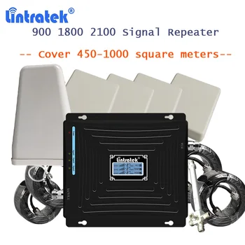 

lintratek cellular signal amplifiers 2g 3g 4g LTE signal booster 900 1800 2100 with 4 antenna amplificador 4g signal repeater 42