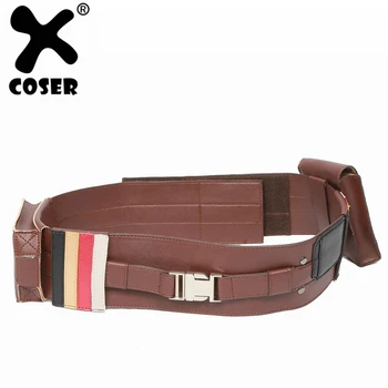 

XCOSER Cosplay Brown PU Leather Belt With Two Pouches Anakin Skywalker Halloween Cosplay Costume Prop For Men Adult