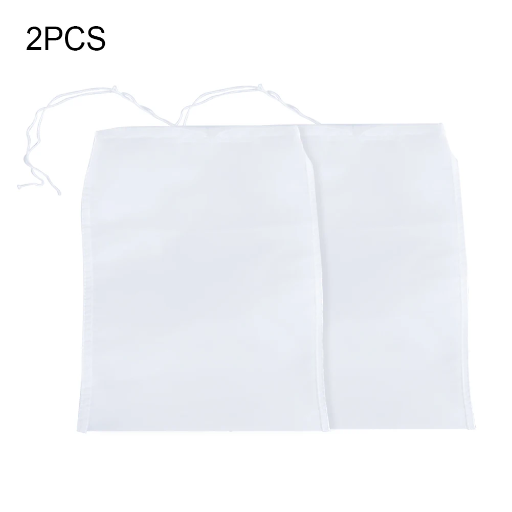 

2Pcs Multifuction Nylon Mesh FilterNet Tea Nut Fruit Juice Milk Net Strainer Bag
