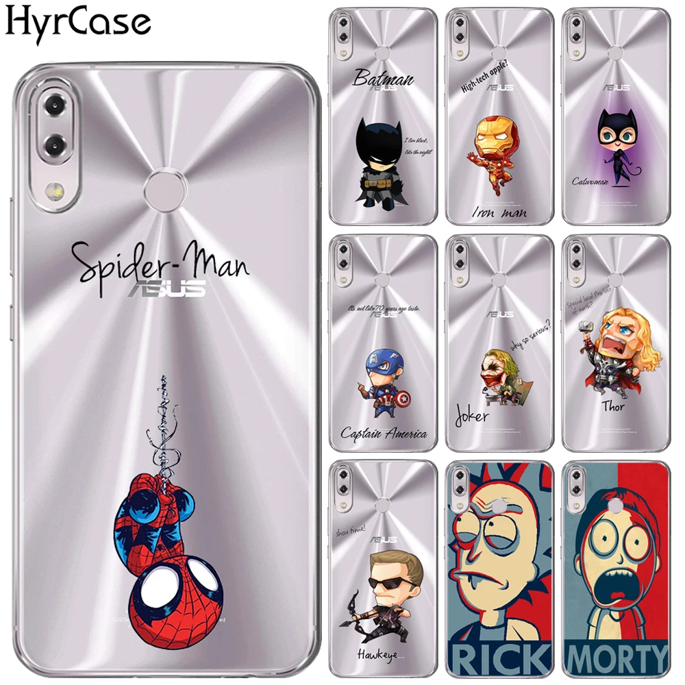 

HyrCase Cool Cartoon Marvel Heros Silicon Cover For Asus Zenfone 5 ZE620KL Rick And Morty Soft TPU Phone Case For Asus ZE620KL