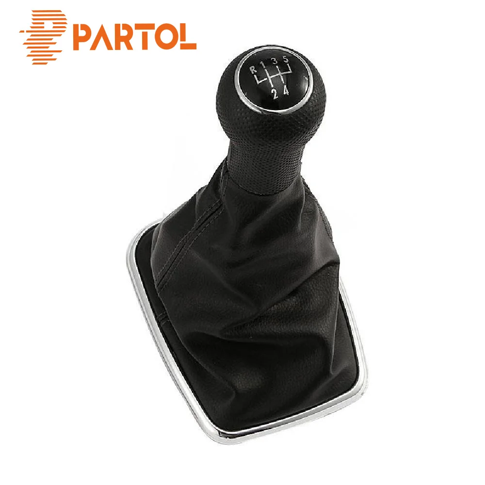 

Partol 5 Speed Car Gear Shift Knob Lever Shifter Gaitor Boot PU leather 13mm For VOLKSWAGEN MK4 Golf/R32 1998 1999 2000-2005
