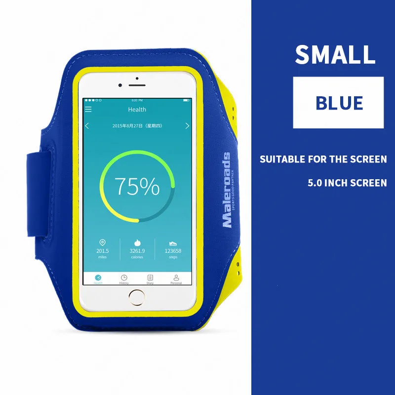 5.0 in-Blue Maleroads сумка для бега спортивные повязки мобильная телефонная упаковка сумка для телефона с сенсорным экраном водонепроницаемые сумки для бега аксессуары для телефона - Цвет: 5.0 in-Blue