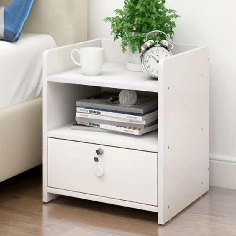 Simple Modern Bedside Table Bedroom Storage Cabinet Wooden Locker Nightstands Drawer Furniture