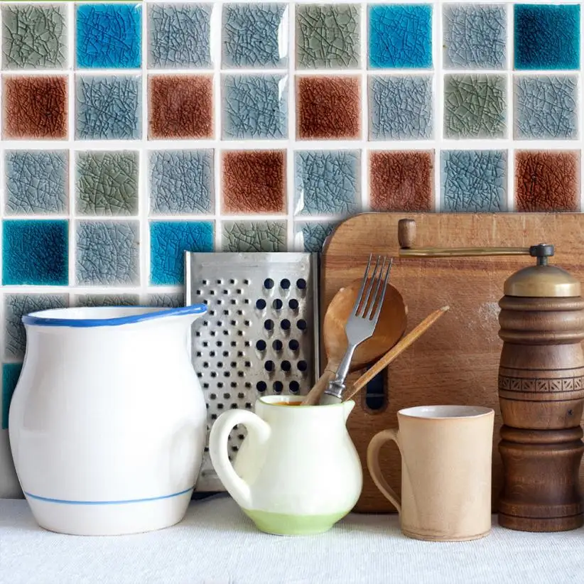 

Home Decor Self Adhesive Tile Art Floor Wall Decal Sticker DIY Kitchen Bathroom Decor Vinyl wall sticker Home Deco mirror JU31