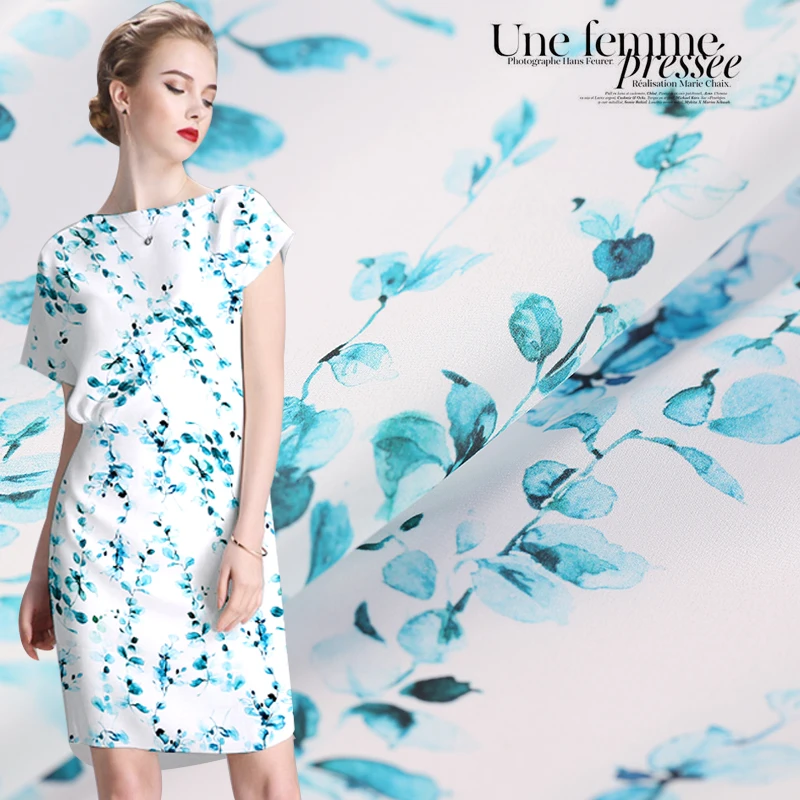 

Digital inkjet crepe de chine silk fabric soft silk fabric for dress breathable shirt natural silk fabric wholesale silk cloth
