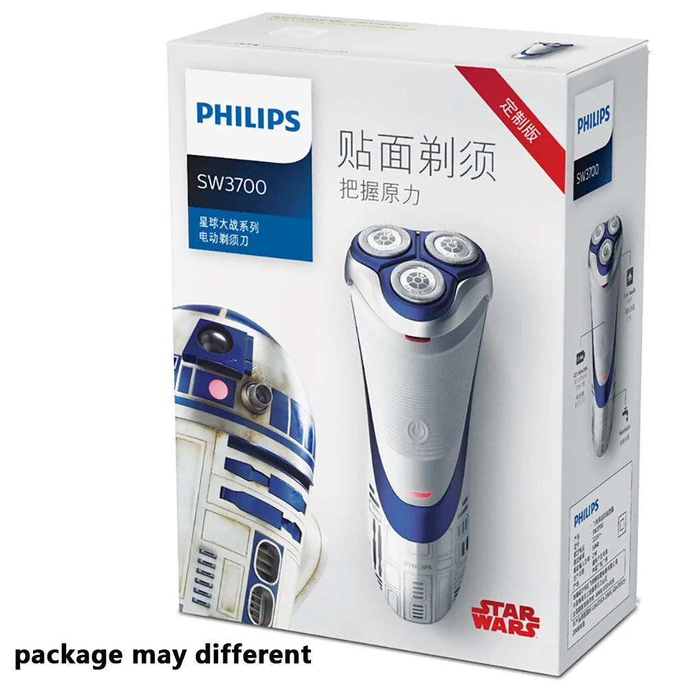 Электробритва Philips Star Wars робот SW3700 100-240 в тройное лезвие вращается вращающаяся перезаряжаемая электрическая бритва для мужчин уход за лицом