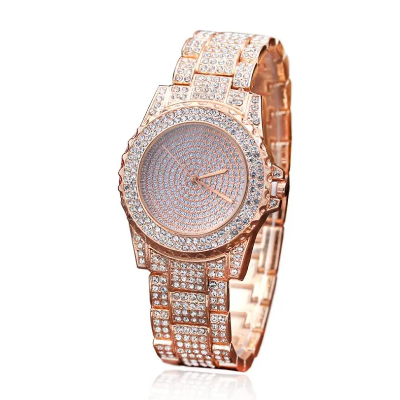 Wrist font b Watch b font women best Diamond Sand Drill Surface Women Round Surface Stainless