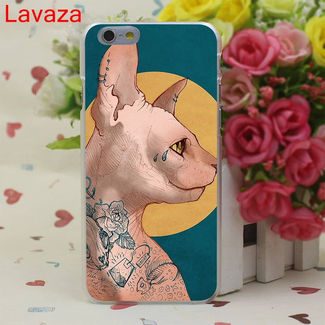 Lavaza Tatuaż Sfinks Kot Dysk Telefon Case Dla Iphone 6 6 S 7 8 Plus