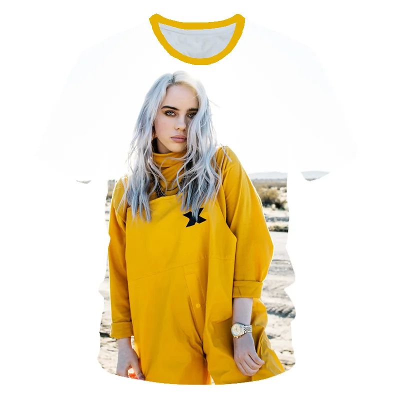 Футболки Billie Eilish с принтом 90 s, винтажная черная футболка с 3D принтом, брендовая футболка для мужчин/wo, мужские топы, футболки, повседневная черная уличная одежда - Цвет: PT-625