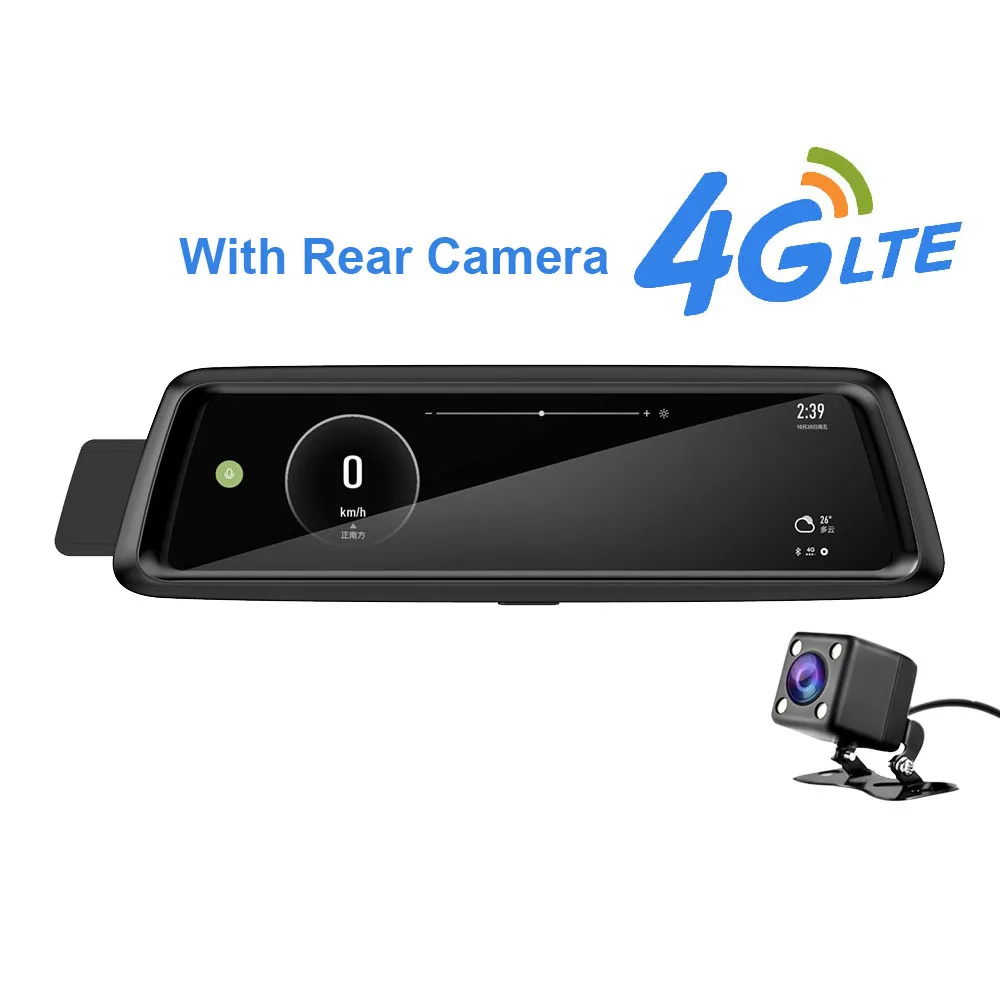 10 дюймов Двойной объектив 1080P Dash Cam Видео Регистраторы 3g 4G Автомобильный авто DVR регистратор заднего вида Зеркало Автомобильная камера gps навигации - Название цвета: 4G With Rear Cam