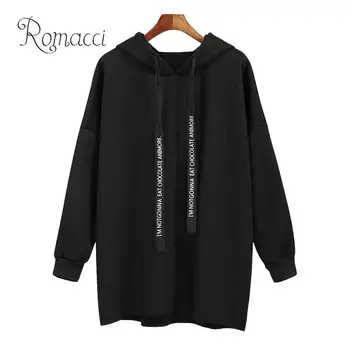 

Romacci Women Plus Size Hoodie Drawstring Letter Print Long Sleeve XXXXL 5XL Hoody Fleece Warm Winter Oversize Casual Sweatshirt