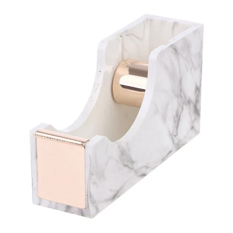 

Marble Texture Desktop Adhesive Tape Dispenser Cutter Metal Core Tape Holder For School Supplies Gold