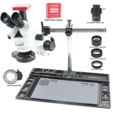 3,5-90X Simul фокусное расстояние Тринокулярный Стерео микроскоп 37MP HDMI USB видеокамера алюминиевая стойка для верстака ремонт телефона pcb