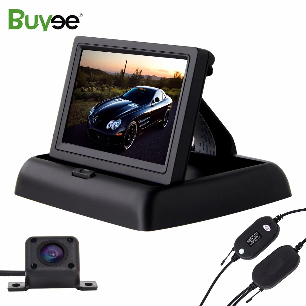 Buyee Wireless auto parking monitor system 4.3 inch fold TFT LCD Car