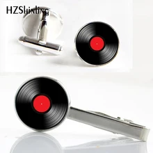 CT-003 новые виниловые зажимы Запонки Зажим для cd-дисков круглые серебряные DJ запонки для рубашки запонки стеклянные зажим для галстука мужские ювелирные изделия