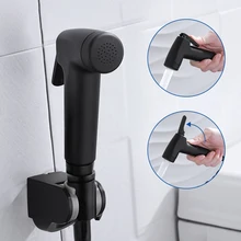 Черный ручной биде спрей ABS душ опрыскиватель набор туалет кран Душ биде со шлангом и держателем