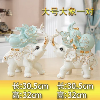 

Chinese cabbage flower gourd 1 pairs Elephant indoor Video cabinet for ceramic home Wine cabinet inviting money Wedding gift