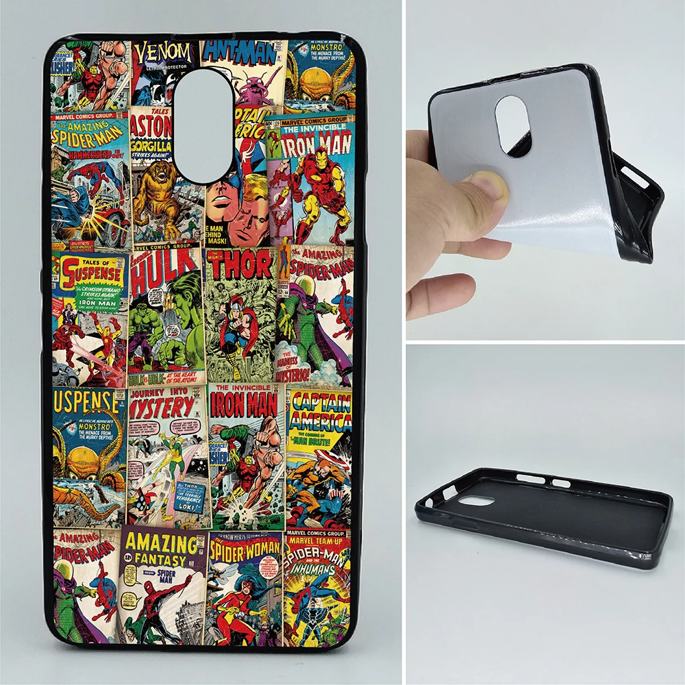 

For Lenovo Vibe P1M K3 A6000 K5 Note ZUK Z2 Cases Printing Cover IRON MAN Spiderman marvel cover retro Soft TPU Phone Cases