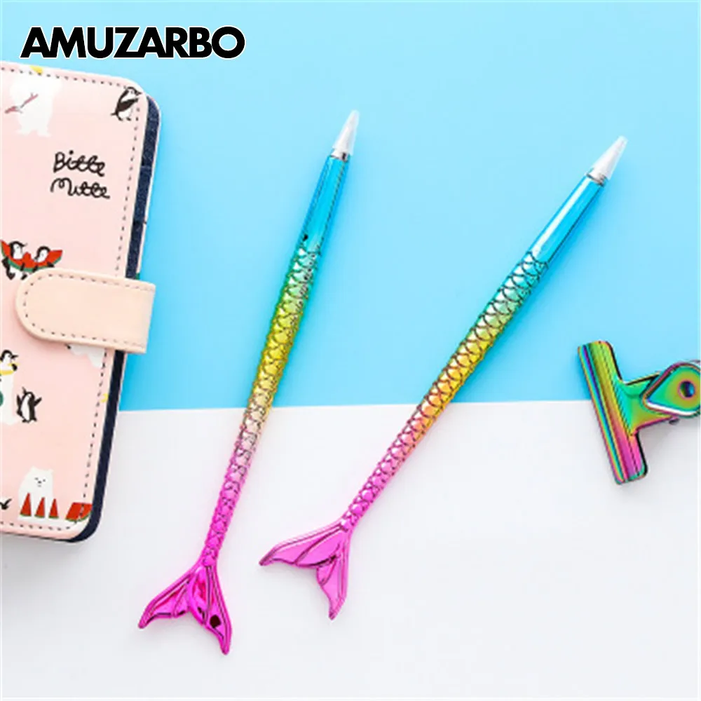 

Novelty Mermaid Ballpoint Pen Creative Rainbow Colors Roller Ball Pens For Writing Girls Gift School Supplies Cute Stationery