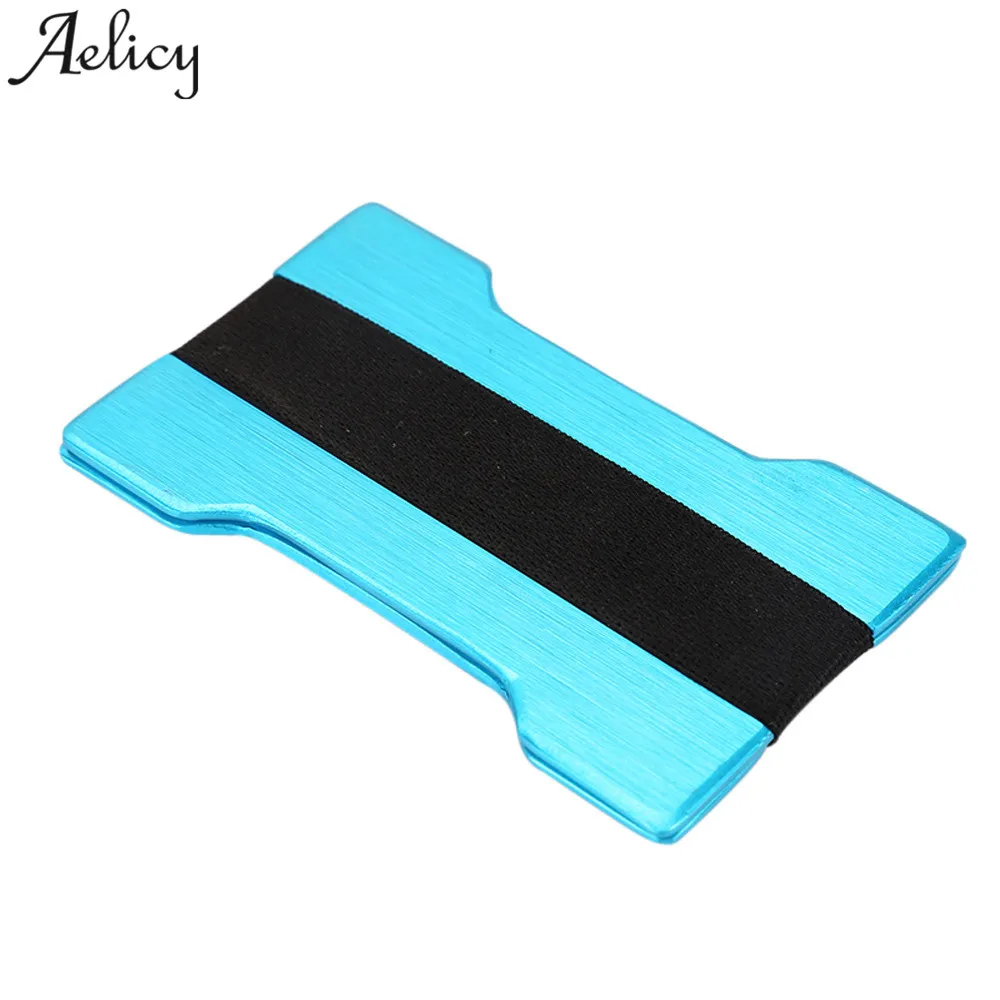 Aelicy мужской металлический кошелек держатель для кредитных карт алюминиевый кошелёк с блокировкой держатель для карт высококачественный органайзер для хранения удостоверений личности - Цвет: Blue