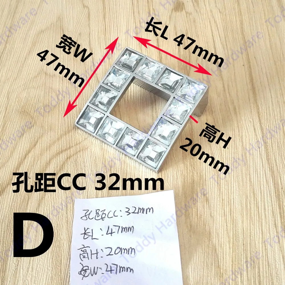 Hole Pitch 32mm Crystal Glass handle Drawer knobs Cabinet pulls Furniture crystal Glass cabinet handle Hole Pitch 32mm Crystal Glass handle Drawer knobs Cabinet pulls Furniture crystal Glass cabinet handle