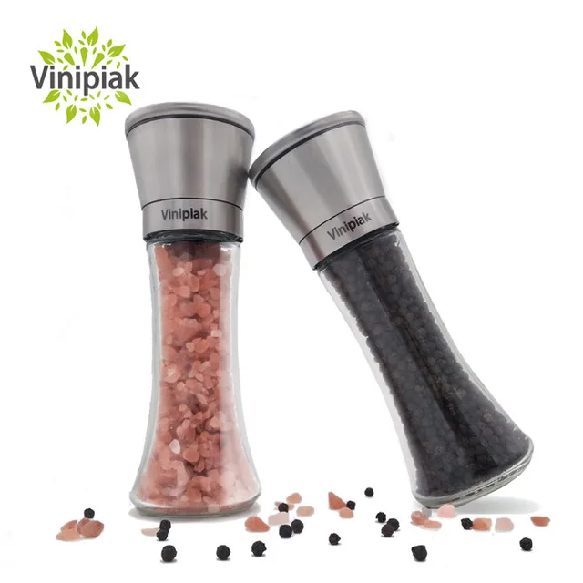 Vinipiak 2 шт./лот соль и мельница для перца ручная регулируемая толщина мельница для перца кухонное для специй шлифовальная машина керамическая фреза