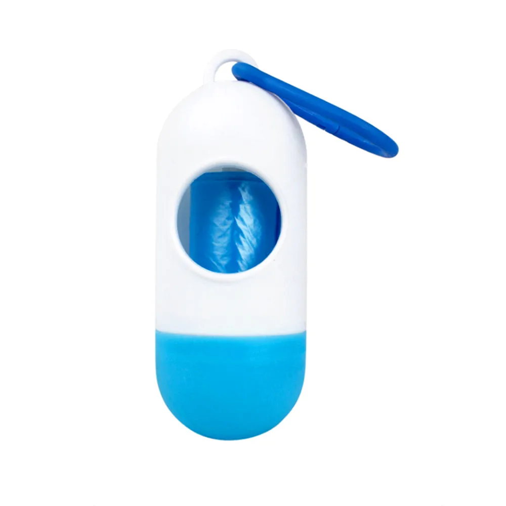 White and Blue 1 шт., практичная для домашней Собаки Сумка для какашек, Диспенсер, держатель мусора, диспенсеры+ сумки для какашек, Набор домашних животных, собак, товары для уборки мусора - Цвет: White and Blue