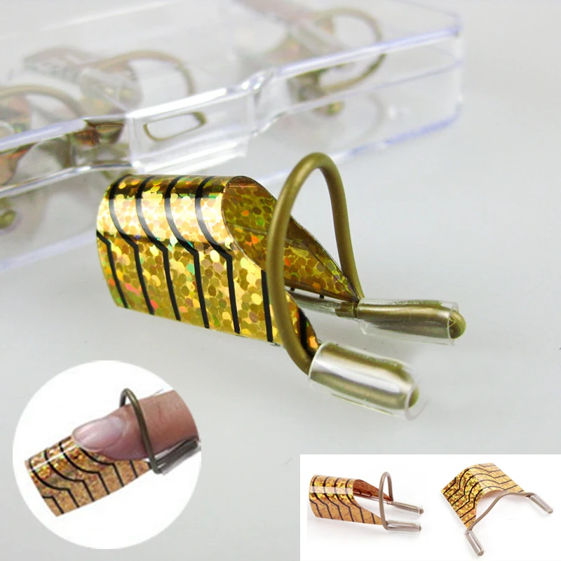 5 Pz/set Riutilizzabili Nail Forms Cartine Ricostruzione Unghie Nail