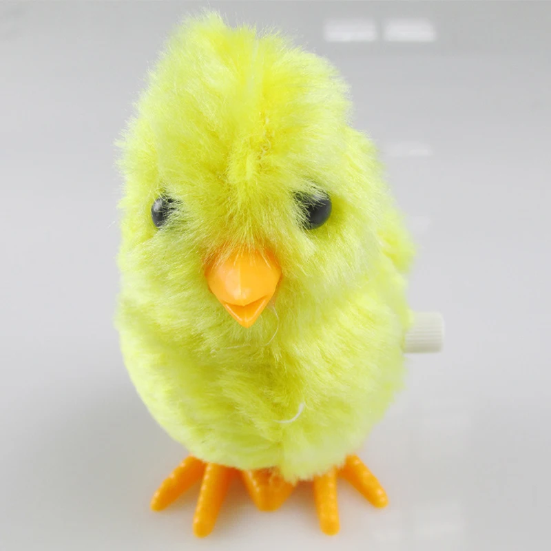 Cute yellow chicken doll Wind Up Animal Classic Toys Plush Chick BB