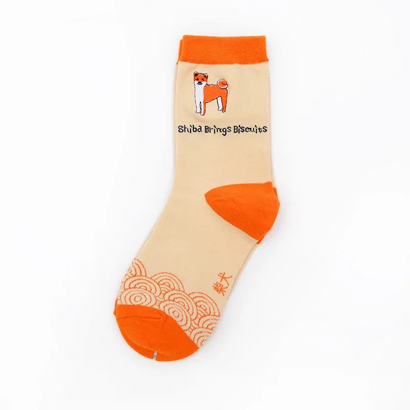 Японские носки в стиле Харадзюку для мужчин и женщин, Носки с рисунком таксы Шиба ину, милые хлопковые носки с вышивкой - Цвет: 06