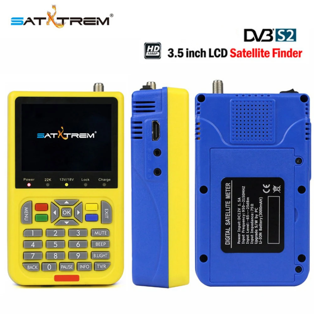 Satxtrem V8 Finder Full 1080P HD DVB-S/S2 спутниковый искатель высокой четкости MPEG-4 DVB S2 спутниковый измеритель FTA Satfinder PAL/NTSC