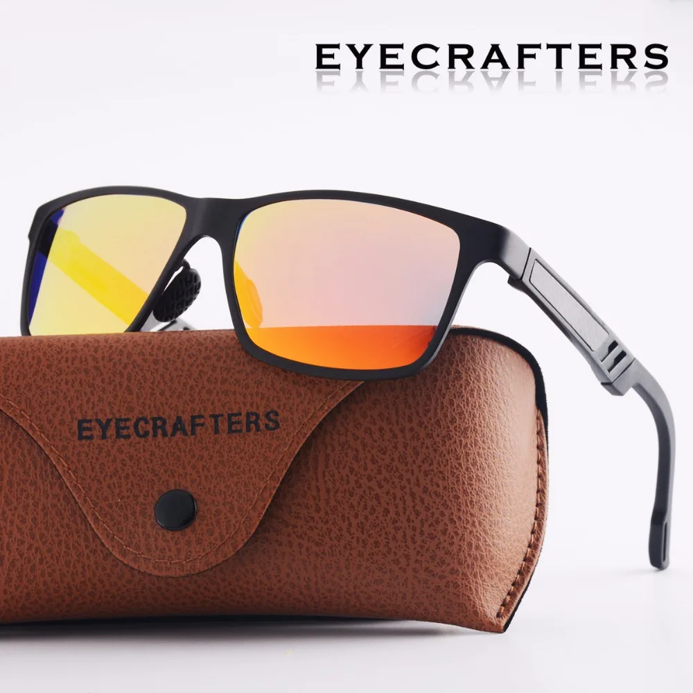 Eyecrafters Дизайнерские мужские алюминиевые поляризационные солнцезащитные очки