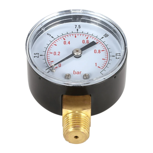 50mm manometer 0 ~ 15psi 0 ~ bar Wasserdruck Zifferblatt Hydraulische  Manometer Meter Manometer 1/4 NPT gewinde manometre pression - AliExpress