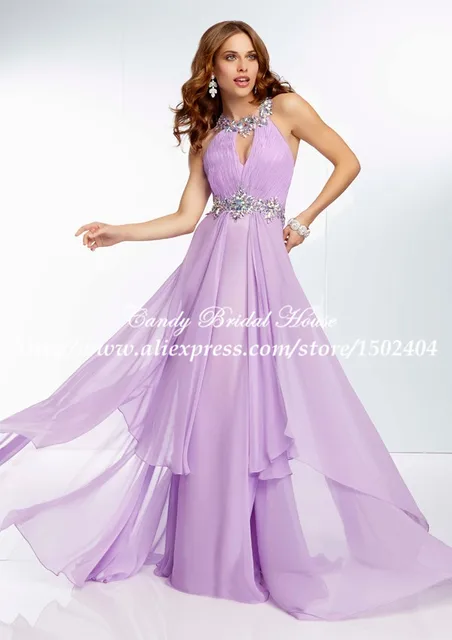 Light Purple Prom Dresses Open Back