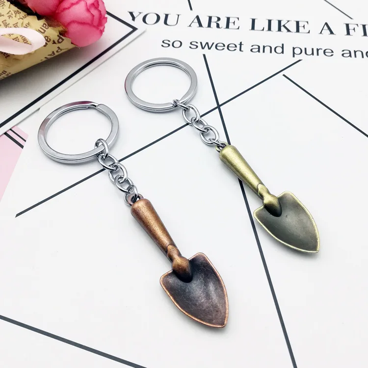 FREE SHIPPING by FEDEX 120pcs/lot Novelty Metal Mini Shovel Keychains