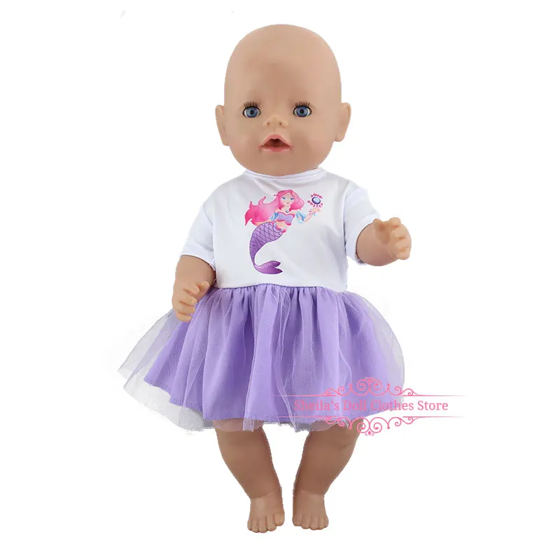 Llovely платье с цветочным рисунком подходит для 43 см Baby Doll 17 дюймов Baby Doll Одежда и аксессуары