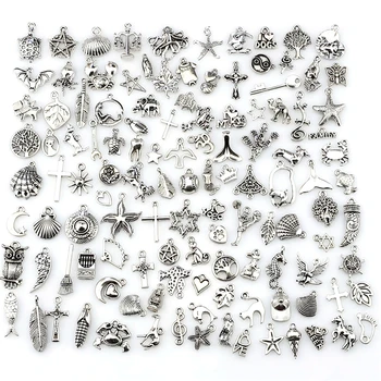 

Mix Charms 120pcs/lot Vintage Silver Mini Life Thing Pendant DIY Jewelry components 22432