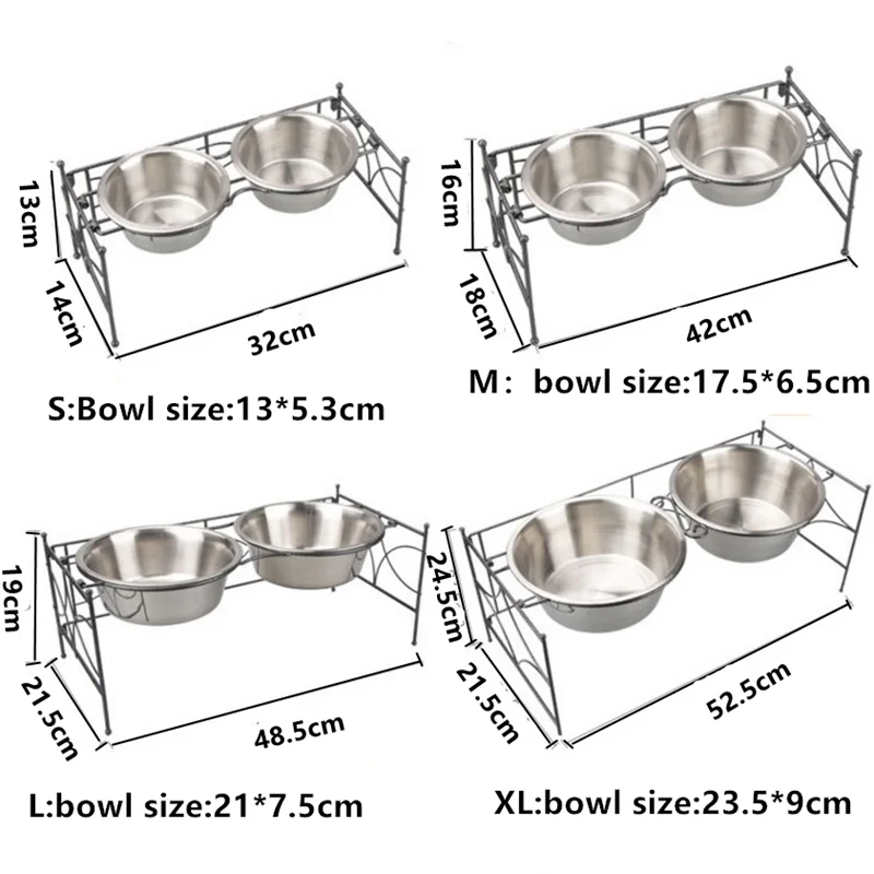 Модная Высококачественная двойная миска из нержавеющей стали для домашних животных, многофункциональная миска для домашних животных, принадлежности для кормления воды для больших собак