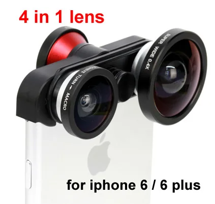 bilder für Hohe qualität handy 4 in 1 frontkamera fish eye + zurück Fisheye objektiv + macro + super 0,4x weitwinkelobjektiv für iphone 6 oder 6 plus bilder für Hohe qualität handy 4 in 1 frontkamera fish eye + zurück Fisheye objektiv + macro + super 0,4x weitwinkelobjektiv für iphone 6 oder 6 plus
