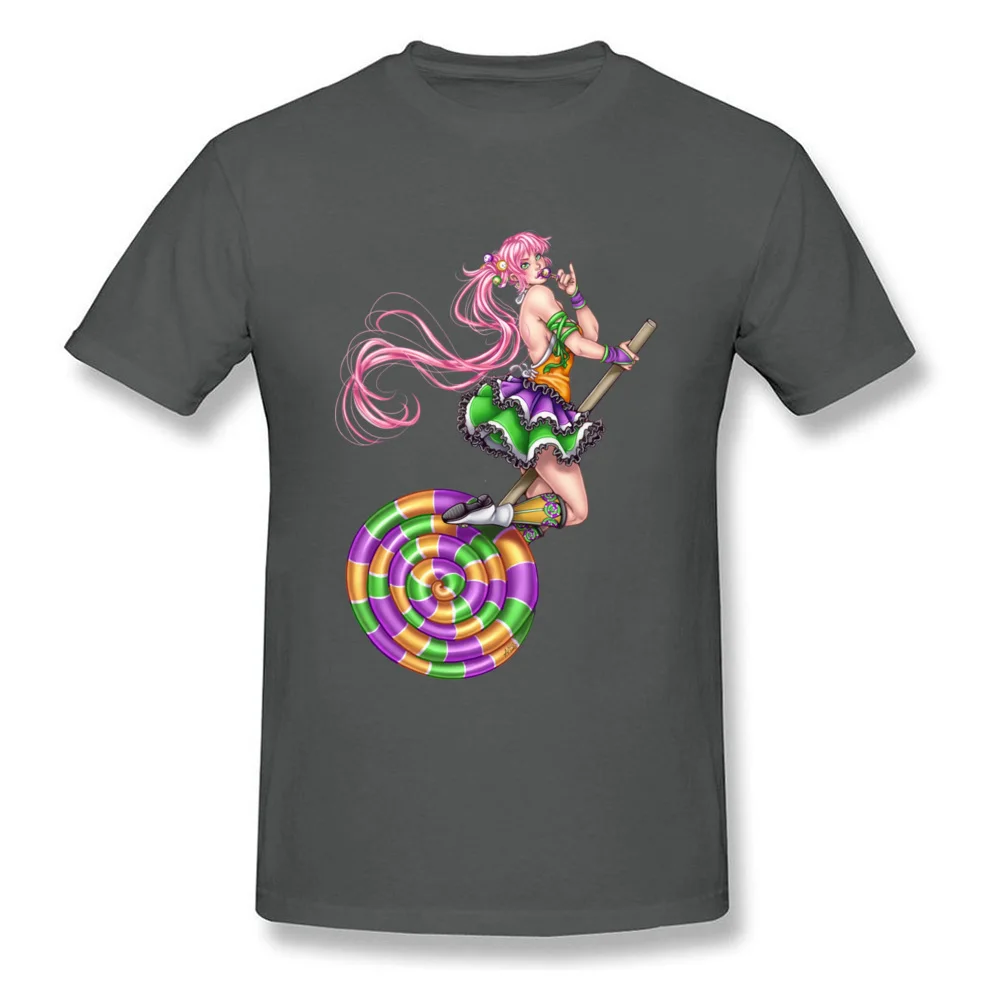 Lollipop Witch by Amberly Berendson T Shirt for Men Printed Summer/Autumn Tops T Shirt Cheap Clothing Shirt O Neck 100% Cotton Lollipop Witch by Amberly Berendson carbon