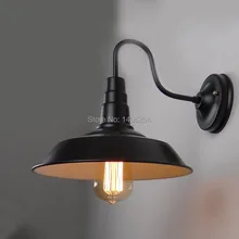 Эдисон Американский Скандинавский промышленный кованого железа черная/Белая настенная лампа для кафе барный зал Кофейня клуб магазин ресторан балкон