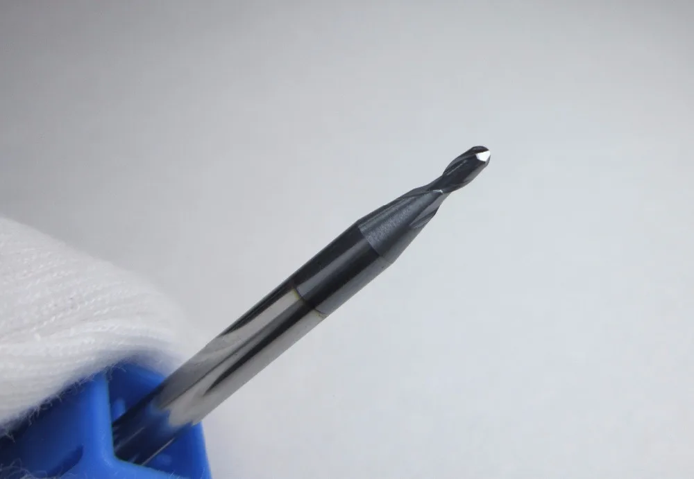 freeshipping Ø 2mm HRC45 R1.0 Tungsten Carbide Ball Nose End Mills CNC milling cutter cutting machine finishing for steel 45HRC