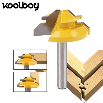 

1Pc 45 Degree Lock Miter Carbide Alloy Router Bit 1/4 Inch Shank Woodworking Tenon Milling Cutter Tool MDF Wood Drilling Milling