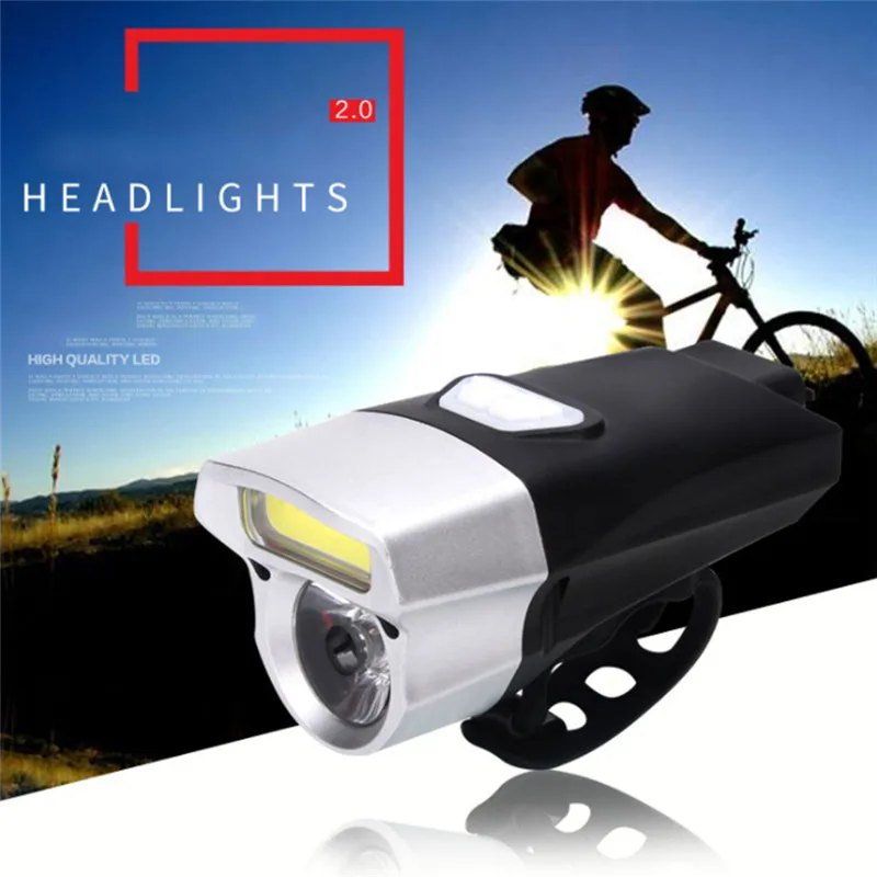 Best Newest Bicycle Front Light Bicycle Bike COB LED Headlight Front Ride Riding Cycling Head Light Lamp Bicycle Accessories