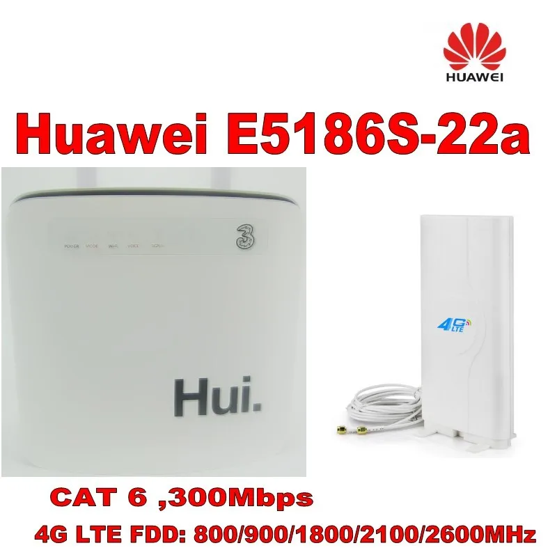 100% оригинальная разблокировка 300M huawei e5186s 22a 4g lte cpe super wifi роутер + 49DBI усиление LTE Mimo