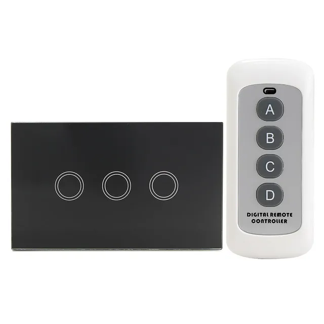 Us 15 62 33 Off Us Standard 3 Gang 3 Way Remote Control Switch Smart Wall Light Switch Touch Light Switch For Smart Home 3 Gang 3 Gang Remotetouch