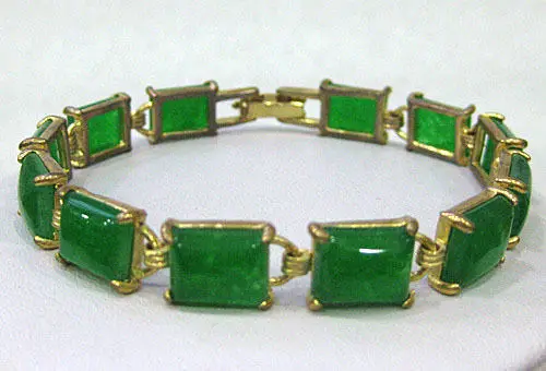 

2805 jade beads link cuff bangle bracelet