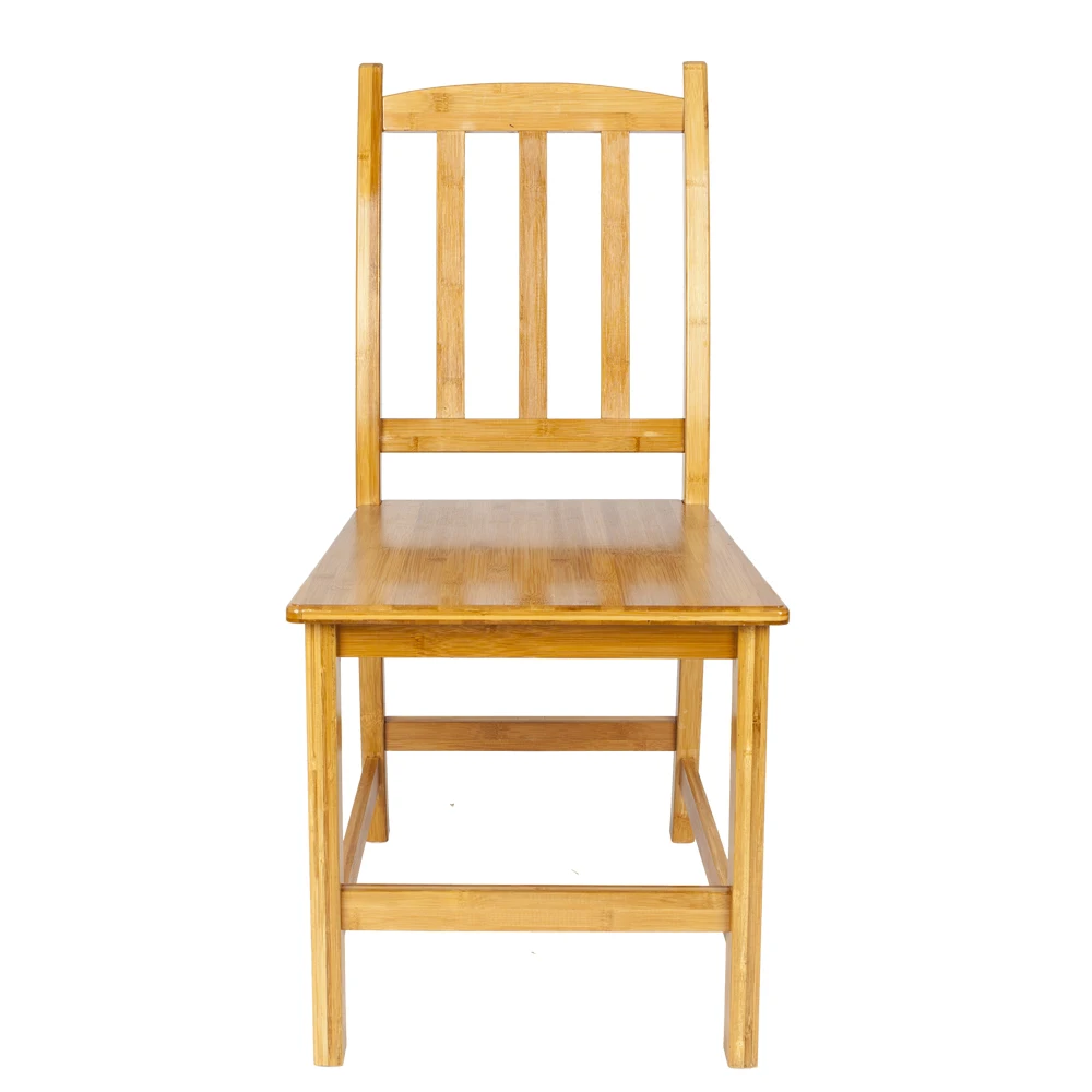 

2pcs Sturdy Bamboo Dining Chairs Wood Color