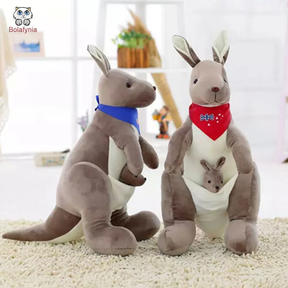 BOLAFYNIA Children Plush Stuffed Toy Australian parent child kangaroo
