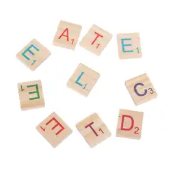 100 шт. Алфавит Scrabble Конструкторы цветные деревянные палочки буквы английские слова буквы цифры для детей игрушки Образование